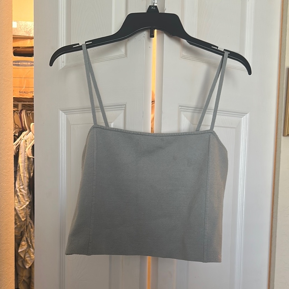 Express Gray Sleeveless Fitted Camisole